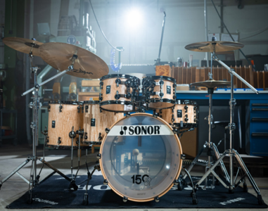 2025 SONOR 150th Anniversary SONORLITE Birch 6-Piece Drum Kit Set in Clear Semi-Gloss Lacquer over Scandinavian Birch Veneer w/ Black Nickel Hardware #2